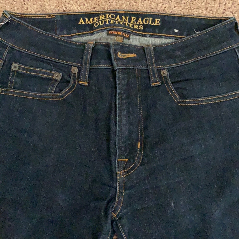 American Eagle Slim Straight Jeans [30x32] Dark Blue extreme flex - Picture 2 of 7